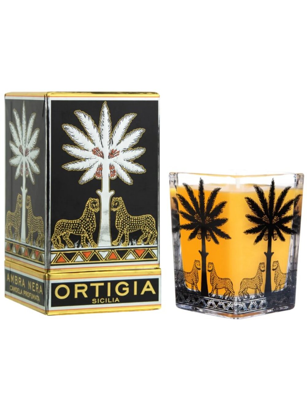 ORTIGIA Ambra Nera Large Candle 6 oz. NWT Gift Boxed